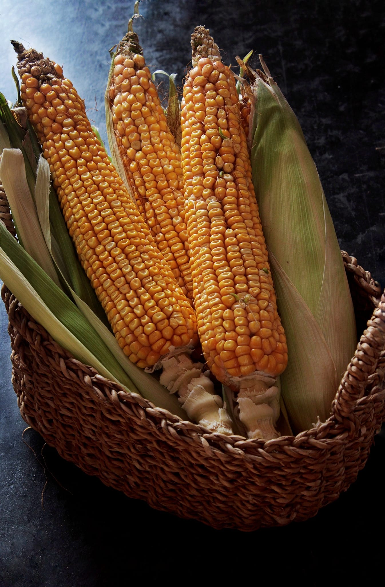 Dried Corn in a basket